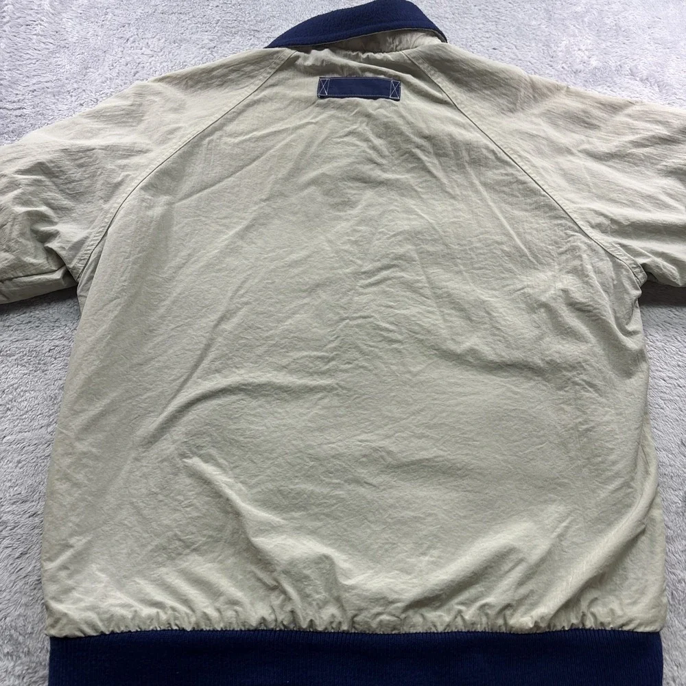 Vintage Oshkosh B'Gosh Men's Windbreaker Jacket Size LT Beige‎ Navy 80's 90's